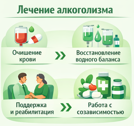 лечение алкоголизма в Заинске этапы